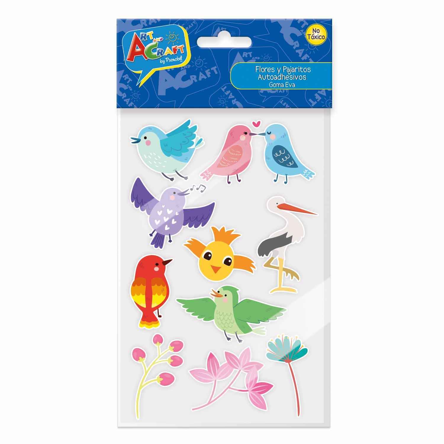 Figura Pajaritos Y Flores Goma Eva 11 Piezas | Art & Craft
